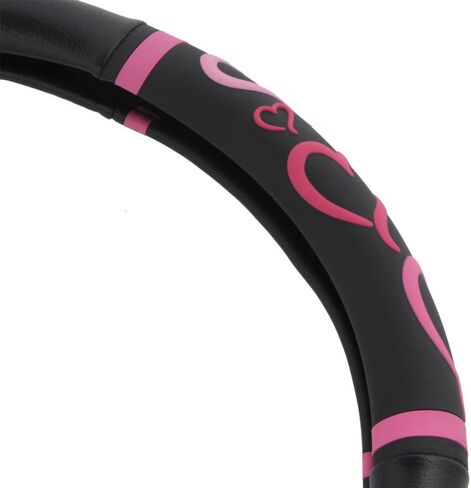 BDK Universal Fit Universal Love Story Steering Wheel Cover - Rubber (Love Story Pink) in Saudi Arabia