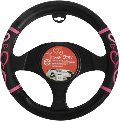 BDK Universal Fit Universal Love Story Steering Wheel Cover - Rubber (Love Story Pink) in Saudi Arabia