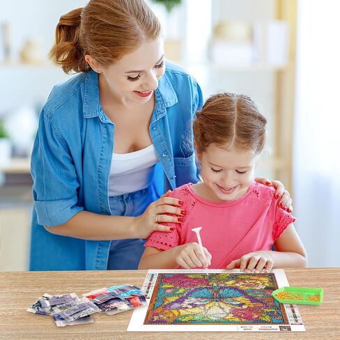 EOBROMD Diamond Art Painting Kits, Flower Butterfly Full Drill Diamond Dots Paintings for Adults Beginners DIY Paint Picture with Diamonds Pictures Gem Art for Home Wall Art Decor 12x12inch in Saudi Arabia