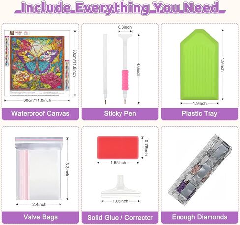 EOBROMD Diamond Art Painting Kits, Flower Butterfly Full Drill Diamond Dots Paintings for Adults Beginners DIY Paint Picture with Diamonds Pictures Gem Art for Home Wall Art Decor 12x12inch in Saudi Arabia
