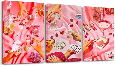 3 Pack Vintage Poker Paint by Number for Adults Beginners,DIY Acrylic Watercolor Oil Painting by Number On Canvas Without Frame,Retro Funny Drinks Paint for Home Wall Decor 15.7x33.4inch in Saudi Arabia