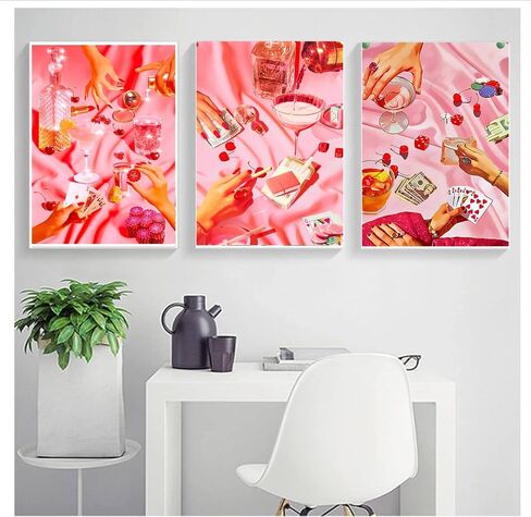 3 Pack Vintage Poker Paint by Number for Adults Beginners,DIY Acrylic Watercolor Oil Painting by Number On Canvas Without Frame,Retro Funny Drinks Paint for Home Wall Decor 15.7x33.4inch in Saudi Arabia