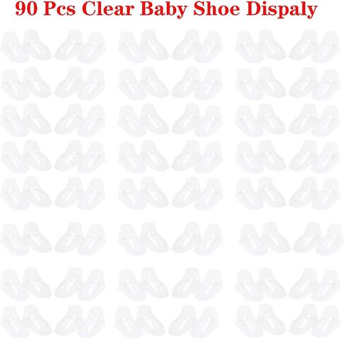 Baby Shoes Display Baby Booties Forms Baby Sock Display, 90Pcs 8, 9, 10cm Clear Plastic Baby Feet Display Durable Toddler Crochet Baby Shoes Holder, Blue in Saudi Arabia