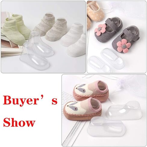 Baby Shoes Display Baby Booties Forms Baby Sock Display, 90Pcs 8, 9, 10cm Clear Plastic Baby Feet Display Durable Toddler Crochet Baby Shoes Holder, Blue in Saudi Arabia