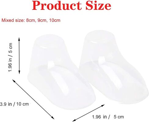 Baby Shoes Display Baby Booties Forms Baby Sock Display, 90Pcs 8, 9, 10cm Clear Plastic Baby Feet Display Durable Toddler Crochet Baby Shoes Holder, Blue in Saudi Arabia