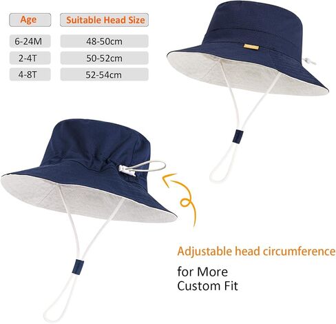 Baby Sun Hat for Boy Girl Toddler Summer Bucket Hat,Kids Sun Protection Beach Cotton Baby Hats in Saudi Arabia