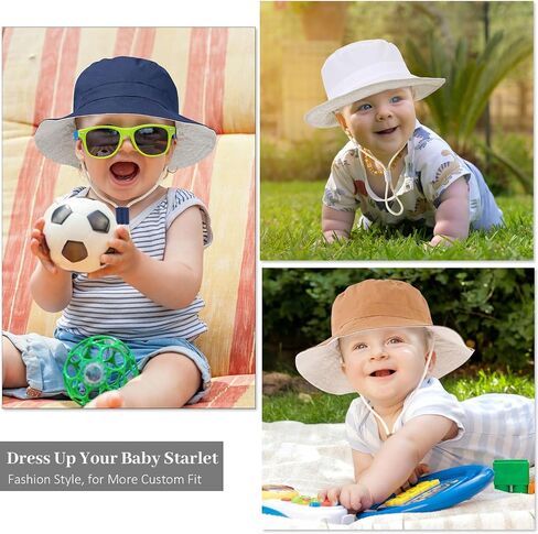 Baby Sun Hat for Boy Girl Toddler Summer Bucket Hat,Kids Sun Protection Beach Cotton Baby Hats in Saudi Arabia