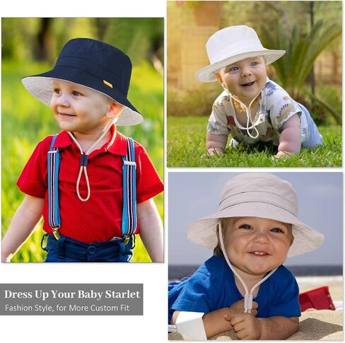 Baby Sun Hat for Boy Girl Toddler Summer Bucket Hat,Kids Sun Protection Beach Cotton Baby Hats in Saudi Arabia