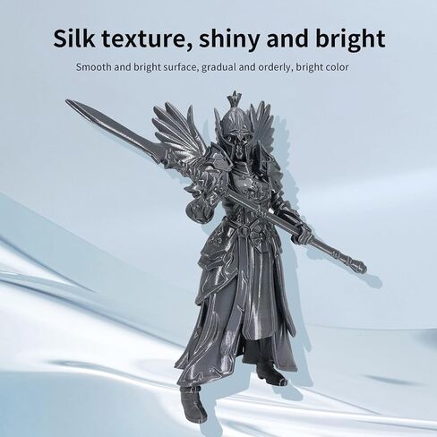 Silk PLA Filament 1.75mm Bundle 4KG,Shiny Silk Grey 3D Printer Filament, 1kg(2.2lbs)/Spool, 4-Spools Pack, Dimensional Accuracy +/- 0.02mm, 3D Printing Filament Fits for Most 3D Printers (Silk Grey*4) in Saudi Arabia