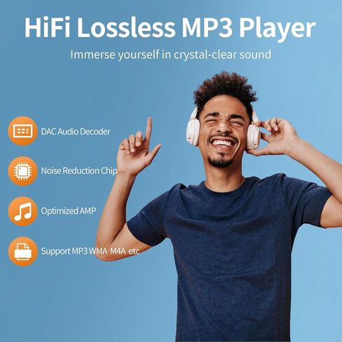 مشغل MP3 RUIZU بسعة 32 جيجابايت مع بلوتوث 5.3، وشاشة تعمل باللمس 2.8 بوصة - مشغل موسيقى محمول مع مكبر صوت، ومسجل صوت، وراديو FM، وتكرار A-B، وتشغيل خلط الصوت والفيديو، والكتاب الإلكتروني، ودعم ما يصل إلى 128 جيجابايت in Kuwait