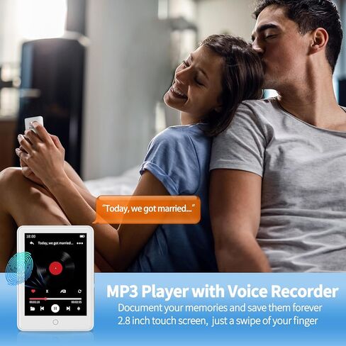 مشغل MP3 RUIZU بسعة 32 جيجابايت مع بلوتوث 5.3، وشاشة تعمل باللمس 2.8 بوصة - مشغل موسيقى محمول مع مكبر صوت، ومسجل صوت، وراديو FM، وتكرار A-B، وتشغيل خلط الصوت والفيديو، والكتاب الإلكتروني، ودعم ما يصل إلى 128 جيجابايت in Kuwait
