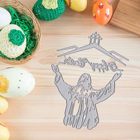 Estivaux عيد الفصح الدين الصليب يموت التخفيضات لصنع بطاقة، عيد الفصح يسوع الصليب قطع يموت التعاطف المعمودية الصلاة يموت لسكرابوكينغ بطاقات DIY ألبوم الصور الزينة الحرفية in Kuwait