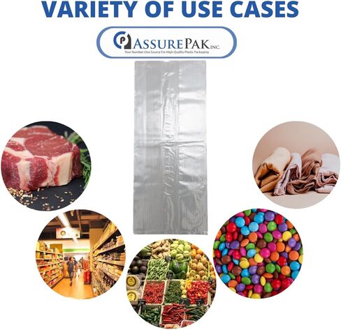كيس إنتاج بلاستيكي للخبز والبقالة - 4 × 2 × 8 بوصة - 1000 كيس - 0.95 مل - لون طبيعي - بدون فتحات تهوية LDPE in Kuwait