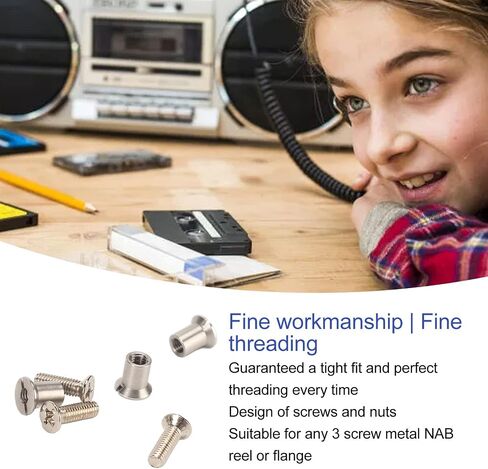 24Pcs Nab HUB Screw Set, High Hardness Metal Screws Fasteners Kit, Stainless Steel Easy to Install Universal 10.5inch 1 4inch Nab Screw Set for 3M AMPEX TEAC RMGI in Saudi Arabia
