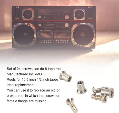 24Pcs Nab HUB Screw Set, High Hardness Metal Screws Fasteners Kit, Stainless Steel Easy to Install Universal 10.5inch 1 4inch Nab Screw Set for 3M AMPEX TEAC RMGI in Saudi Arabia