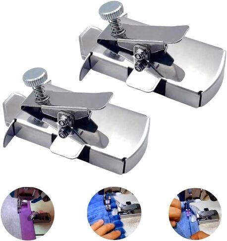 قطعتان من دليل التماس المغناطيسي لآلة الخياطة، مقياس خياطة حاشية سفلية خطية متعددة الوظائف، ملحقات ماكينة خياطة عالمية (فضي) in Kuwait