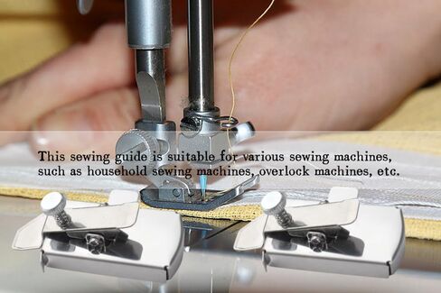 قطعتان من دليل التماس المغناطيسي لآلة الخياطة، مقياس خياطة حاشية سفلية خطية متعددة الوظائف، ملحقات ماكينة خياطة عالمية (فضي) in Kuwait