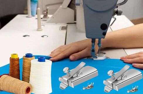 قطعتان من دليل التماس المغناطيسي لآلة الخياطة، مقياس خياطة حاشية سفلية خطية متعددة الوظائف، ملحقات ماكينة خياطة عالمية (فضي) in Kuwait