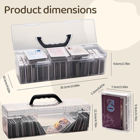 Trading Card Storage Box,With 18 independent Baseball Card Box, the transparent card box can perfectly display your cards, TCG, MTG,playing cards, Magic Commander. in Saudi Arabia