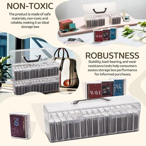 Trading Card Storage Box,With 18 independent Baseball Card Box, the transparent card box can perfectly display your cards, TCG, MTG,playing cards, Magic Commander. in Saudi Arabia
