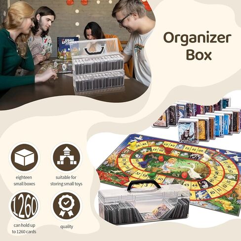 Trading Card Storage Box,With 18 independent Baseball Card Box, the transparent card box can perfectly display your cards, TCG, MTG,playing cards, Magic Commander. in Saudi Arabia