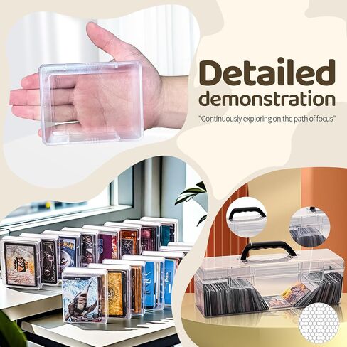 Trading Card Storage Box,With 18 independent Baseball Card Box, the transparent card box can perfectly display your cards, TCG, MTG,playing cards, Magic Commander. in Saudi Arabia