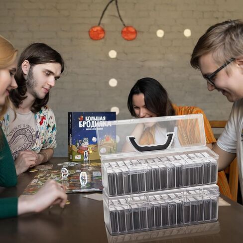Trading Card Storage Box,With 18 independent Baseball Card Box, the transparent card box can perfectly display your cards, TCG, MTG,playing cards, Magic Commander. in Saudi Arabia