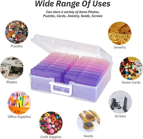 4"x6" Photo Storage Box with Handle photo and craft keeper storage box 16 Inner photo case Large Gradient in Saudi Arabia