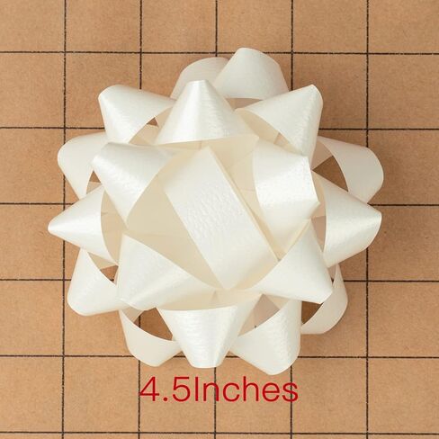 RUSPEPA Paper Gift Bow Assortment - White Pattern for Birthday, Christmas, Holiday, Party, Wedding, Baby Shower - Total 12 Bows, 1 Size in Saudi Arabia