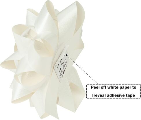 RUSPEPA Paper Gift Bow Assortment - White Pattern for Birthday, Christmas, Holiday, Party, Wedding, Baby Shower - Total 12 Bows, 1 Size in Saudi Arabia
