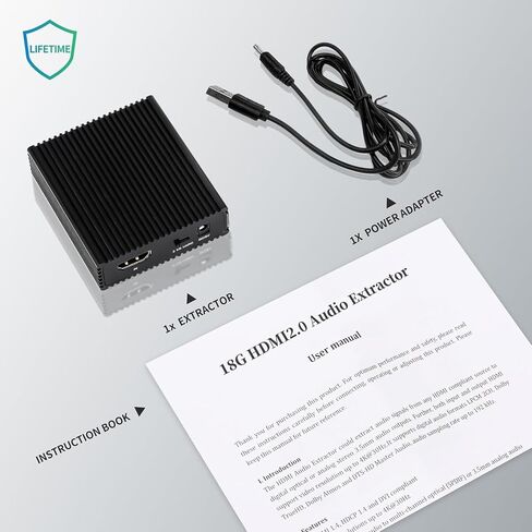 HDMI Audio Extractor with ARC, 4K 60Hz HDMI Video Converter with SPDIF & 3.5MM Output, Optical Audio Extractor Supports HDMI 2.0, 18Gpbs, HDCP 2.2, Dolby Digital/DTS Passthrough CEC, HDR10 in Saudi Arabia