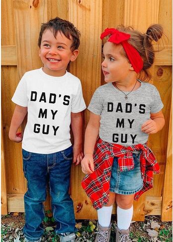 BOUTIKOME Dad’s My Guy Shirts Toddler Baby Boy Girl Fathers Day T-Shirts Funny Summer Tops Short Sleeve Casual Tees in Saudi Arabia