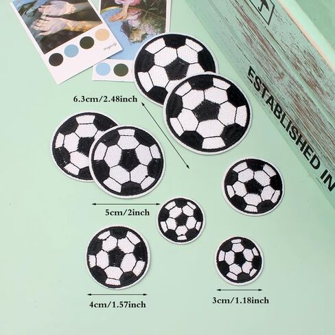 JKJF 12 قطعة من رقع كرة القدم المطرزة كرة القدم حديد على رقع كرة القدم مخيطة على شارة مزخرفة للملابس وحقيبة الظهر والأحذية وسترة الجينز وقبعة - 4 مقاسات in Kuwait