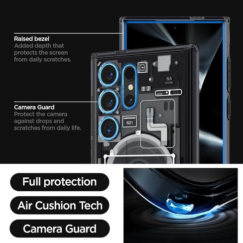 Spigen Ultra Hybrid Metal Ring MagFit Designed for Galaxy S24 Ultra Case (2024) - Zero One in Saudi Arabia