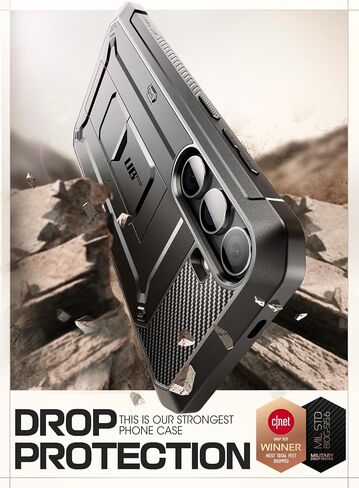 حافظة SUPCASE لهاتف Samsung Galaxy S24 Plus مع حامل [إطاران أماميان] [واقي شاشة مدمج ومشبك حزام] [حماية من الدرجة العسكرية] حافظة هاتف متينة شديدة التحمل لهاتف Galaxy S24 Plus، أسود in Kuwait