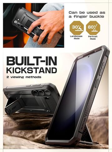 حافظة SUPCASE لهاتف Samsung Galaxy S24 Plus مع حامل [إطاران أماميان] [واقي شاشة مدمج ومشبك حزام] [حماية من الدرجة العسكرية] حافظة هاتف متينة شديدة التحمل لهاتف Galaxy S24 Plus، أسود in Kuwait