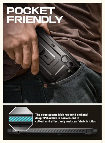 حافظة SUPCASE لهاتف Samsung Galaxy S24 Plus مع حامل [إطاران أماميان] [واقي شاشة مدمج ومشبك حزام] [حماية من الدرجة العسكرية] حافظة هاتف متينة شديدة التحمل لهاتف Galaxy S24 Plus، أسود in Kuwait