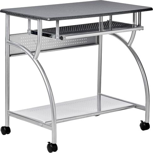 Safco Products 947ANT Mobile Rolling Workstation - Anthricite Metallic Gray, Heavy-Duty Steel Frame, Take Anywhere Caster Wheels, Computer Desk with Keyboard Tray, Portable Home Office Desk, Gray in Saudi Arabia