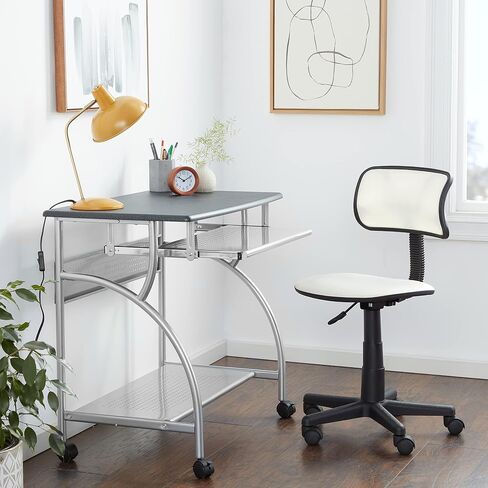 Safco Products 947ANT Mobile Rolling Workstation - Anthricite Metallic Gray, Heavy-Duty Steel Frame, Take Anywhere Caster Wheels, Computer Desk with Keyboard Tray, Portable Home Office Desk, Gray in Saudi Arabia