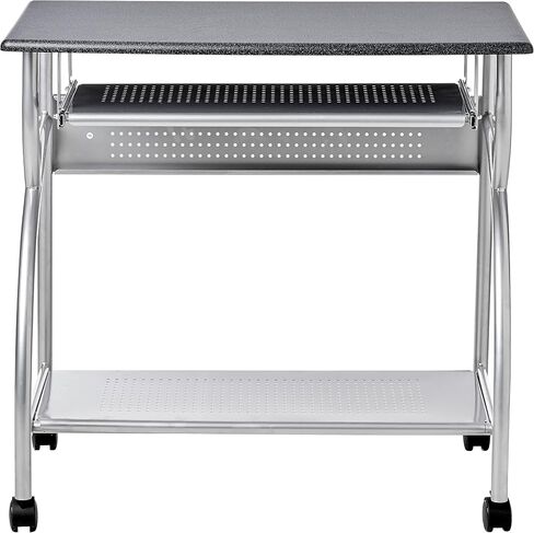 Safco Products 947ANT Mobile Rolling Workstation - Anthricite Metallic Gray, Heavy-Duty Steel Frame, Take Anywhere Caster Wheels, Computer Desk with Keyboard Tray, Portable Home Office Desk, Gray in Saudi Arabia