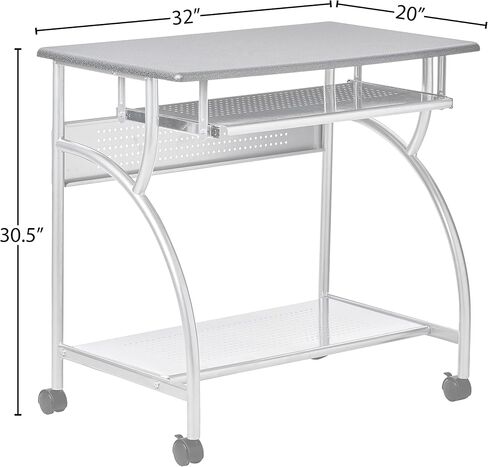 Safco Products 947ANT Mobile Rolling Workstation - Anthricite Metallic Gray, Heavy-Duty Steel Frame, Take Anywhere Caster Wheels, Computer Desk with Keyboard Tray, Portable Home Office Desk, Gray in Saudi Arabia