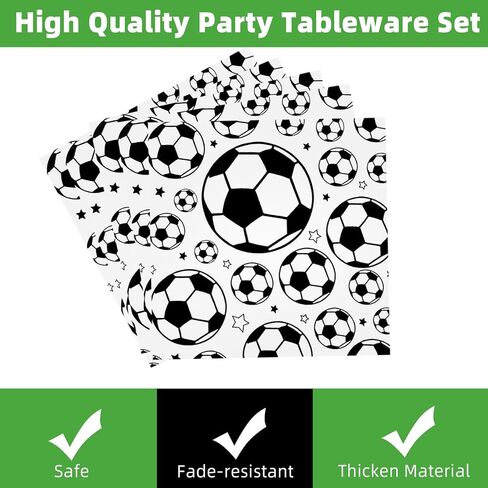 96Pcs Soccer Birthday Party Decorations Soccer Party Supplies Soccer Plates and Napkins Forks for Sports Theme Birthday Party Supplies(Serve 24) in Saudi Arabia