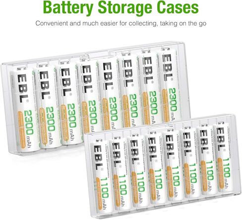 EBL AA AAA Batteries Combo 16 Sets with 8PCS AA 2300mAh and 8-Count AAA 1100mAh Rechargeable Batteries in Kuwait