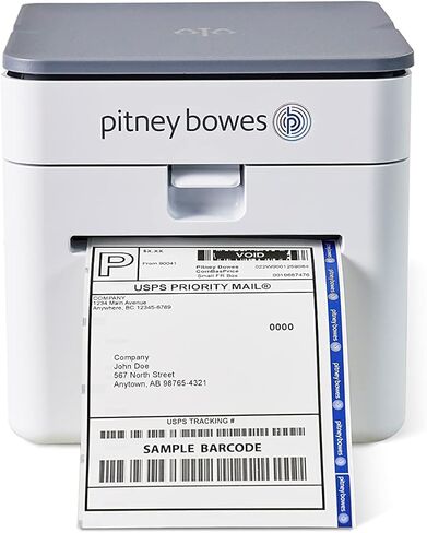 طابعة ملصقات الشحن اللاسلكية Pitney Bowes المزودة بمقياس مدمج، متميزة وموثوقة من PitneyShip™ Cube، أداة تحديد الأبعاد، قاطع الملصقات التلقائي، تقنية الطباعة الحرارية، الشحن السهل in Kuwait
