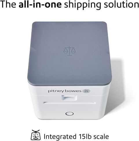 طابعة ملصقات الشحن اللاسلكية Pitney Bowes المزودة بمقياس مدمج، متميزة وموثوقة من PitneyShip™ Cube، أداة تحديد الأبعاد، قاطع الملصقات التلقائي، تقنية الطباعة الحرارية، الشحن السهل in Kuwait