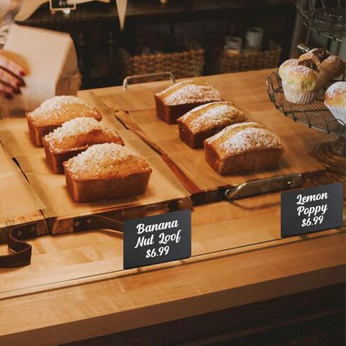 12 Pack Mini Chalkboard Signs for Food, Black Buffet Labels, Small Table Signs, Food Signs for Party Buffet, Weddings, Message Board Signs, Easy to Write and Reusable in Kuwait