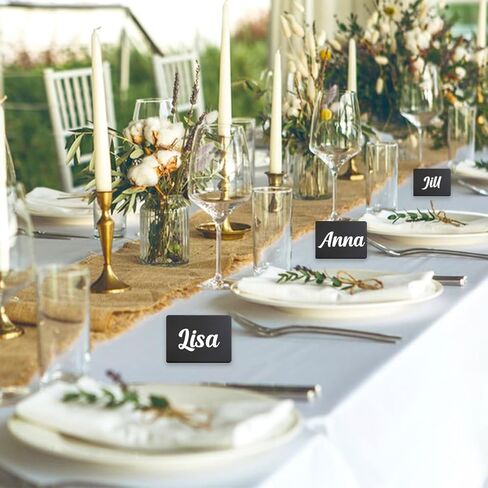 12 Pack Mini Chalkboard Signs for Food, Black Buffet Labels, Small Table Signs, Food Signs for Party Buffet, Weddings, Message Board Signs, Easy to Write and Reusable in Kuwait