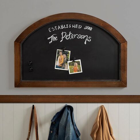 Kate and Laurel Haldron Four Included Clips Traditional Arch Magnetic Chalkboard for Wall Organization and Decor Styling, 36 x 24, Walnut Brown in Saudi Arabia