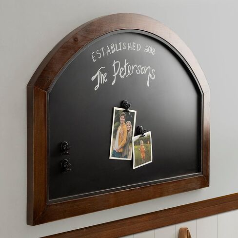 Kate and Laurel Haldron Four Included Clips Traditional Arch Magnetic Chalkboard for Wall Organization and Decor Styling, 36 x 24, Walnut Brown in Saudi Arabia