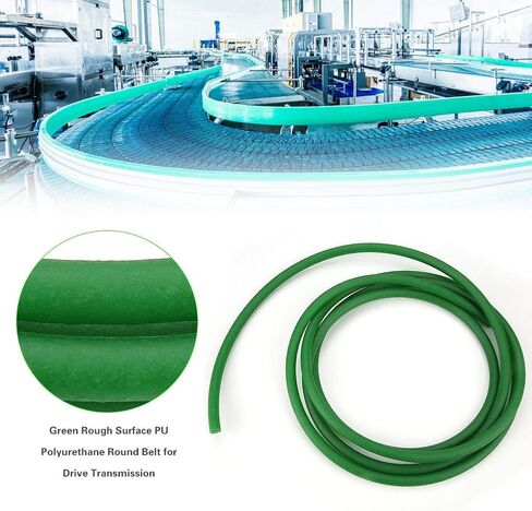 High Performance Round Belting Rough Surface PU Polyurethane Round Belt for Drive Transmission Green(10mm*3m) in Saudi Arabia